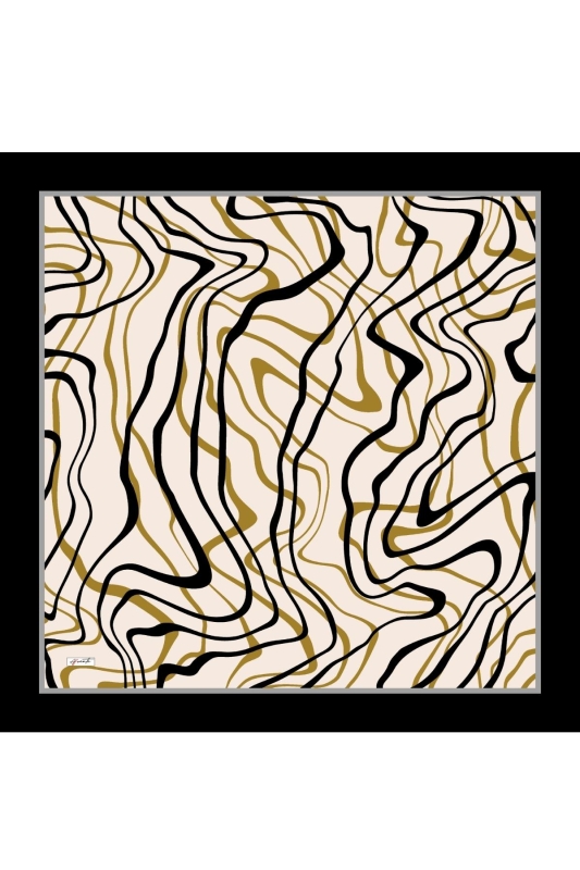 Dalga Desen Hardal Pamuk Eşarp - 2