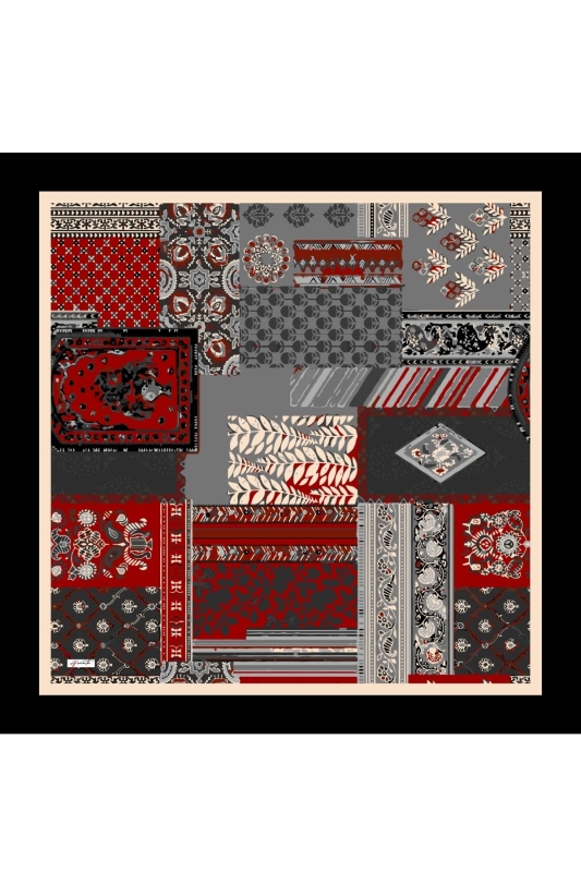 Yama Desen Füme Pamuk Eşarp - 2