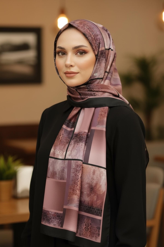 Mozaik Desen Gül Kurusu Pamuk Şal - Afvente