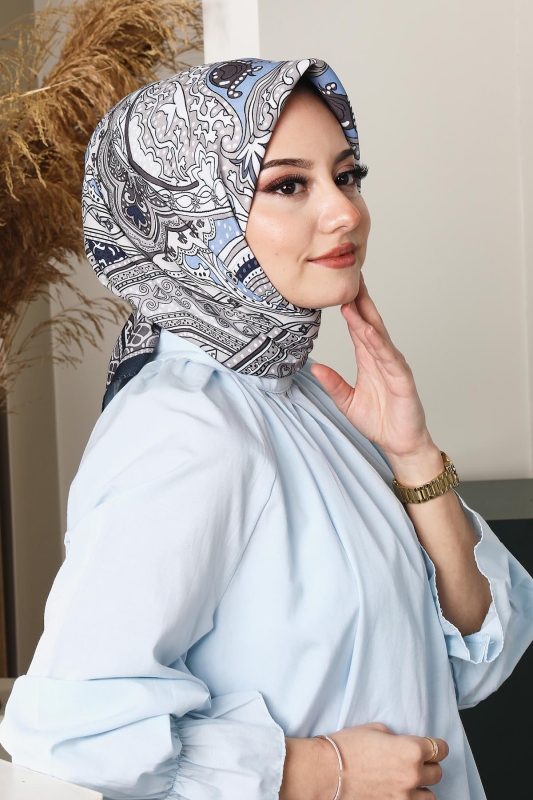 Soft Etro Eşarp Lacivert - 1