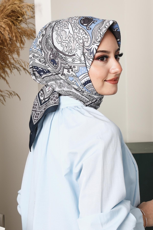 Soft Etro Eşarp Lacivert - 2