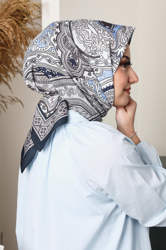 Soft Etro Eşarp Lacivert - 3
