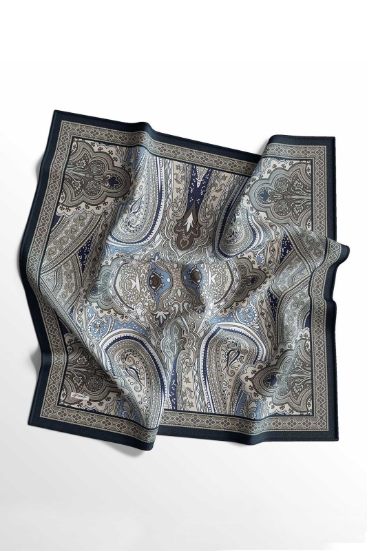 Soft Etro Eşarp Lacivert - 5