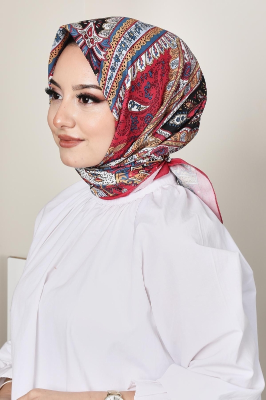 Soft Hint Eşarp Bordo - 5