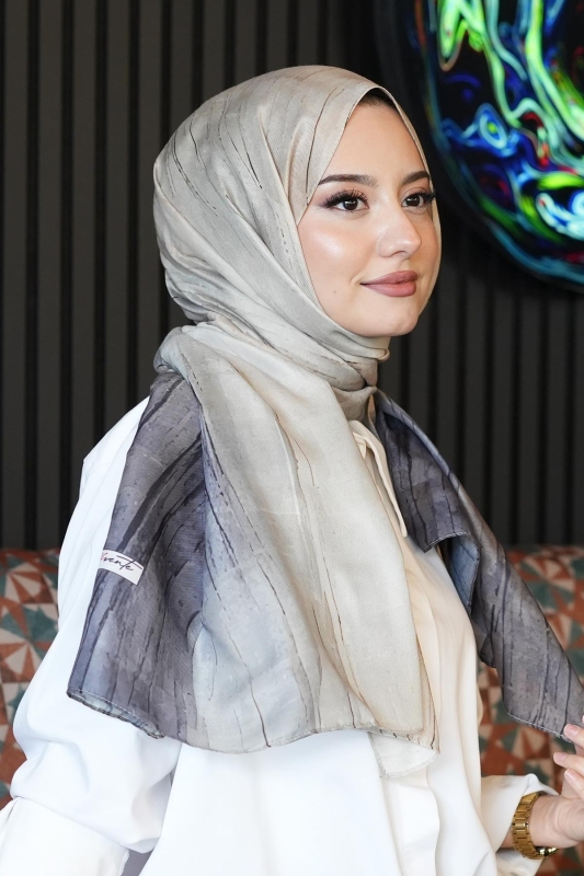 Degrade Bej Soft Pamuk Şal - 2