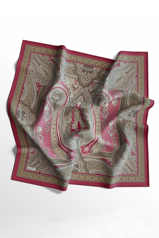 Etro Desen Fuşya Soft Pamuk Eşarp - Afvente
