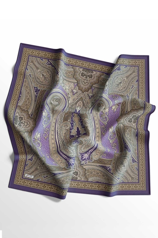Etro Desen Mor Soft Pamuk Eşarp - Afvente