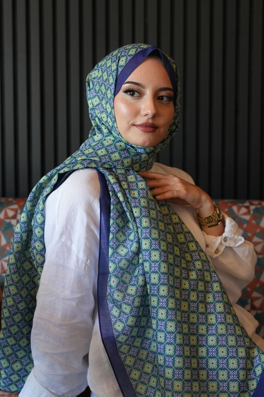 Mozaik Desen Benetton Soft Pamuk Şal - 2