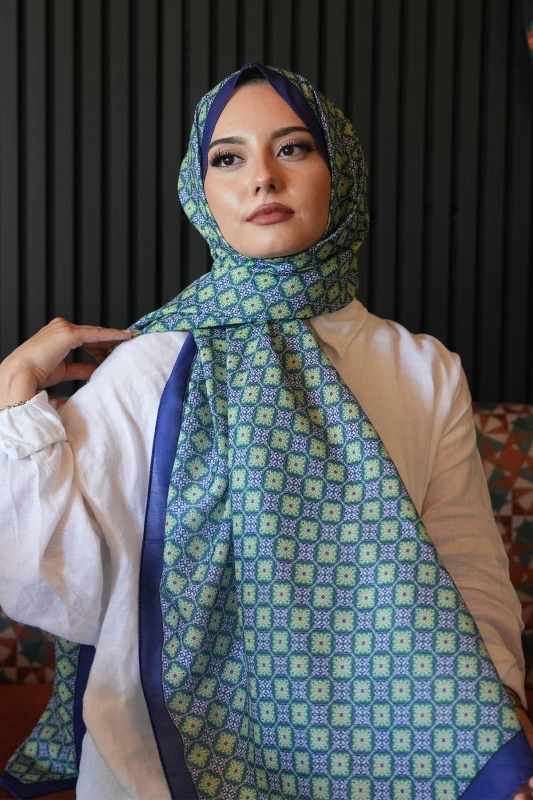 Mozaik Desen Benetton Soft Pamuk Şal - Afvente