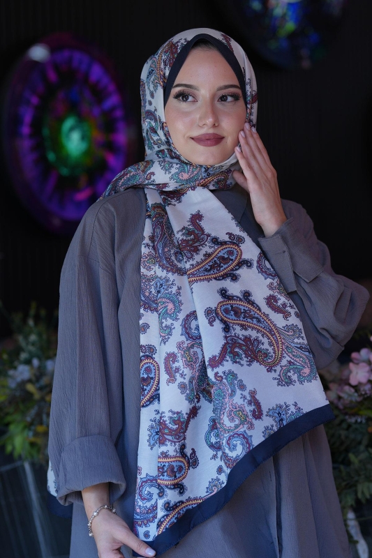 Paisley Desen Bej Soft Pamuk Şal - 3