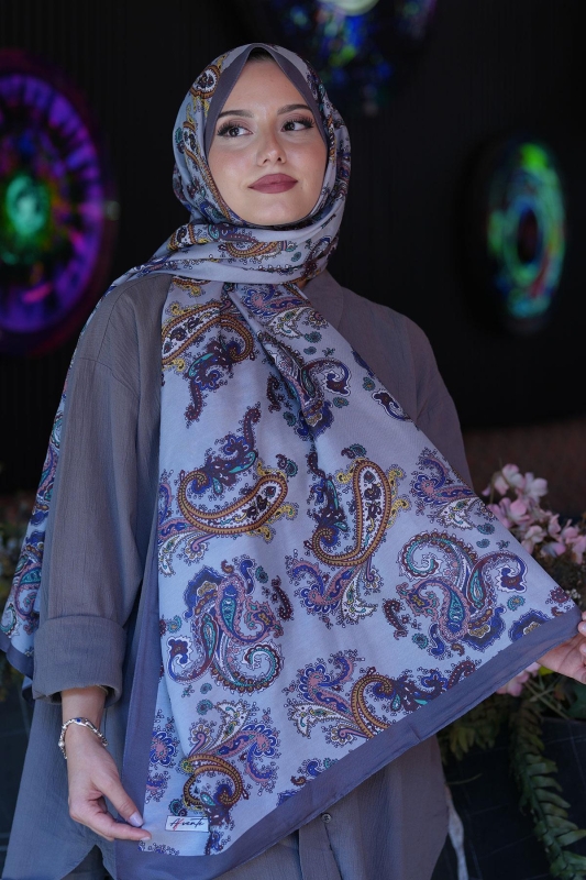 Paisley Desen Füme Soft Pamuk Şal - Afvente