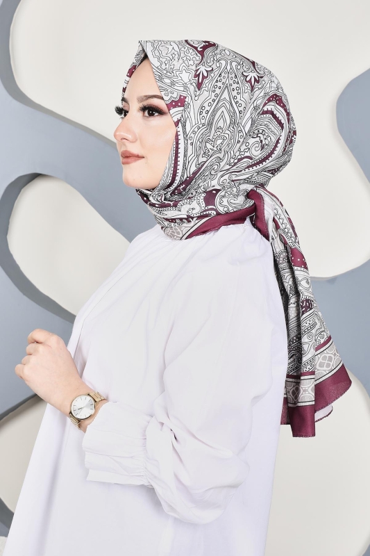 Soft Etro Şal Bordo - 5