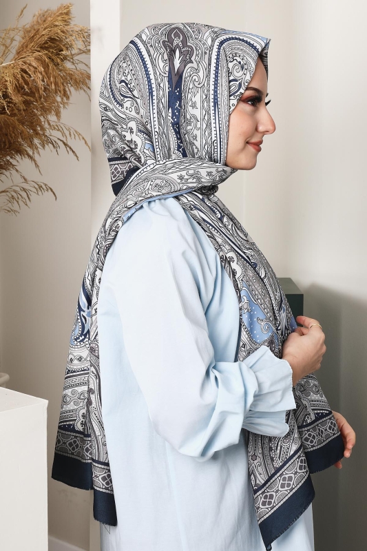 Soft Etro Şal Lacivert - 2