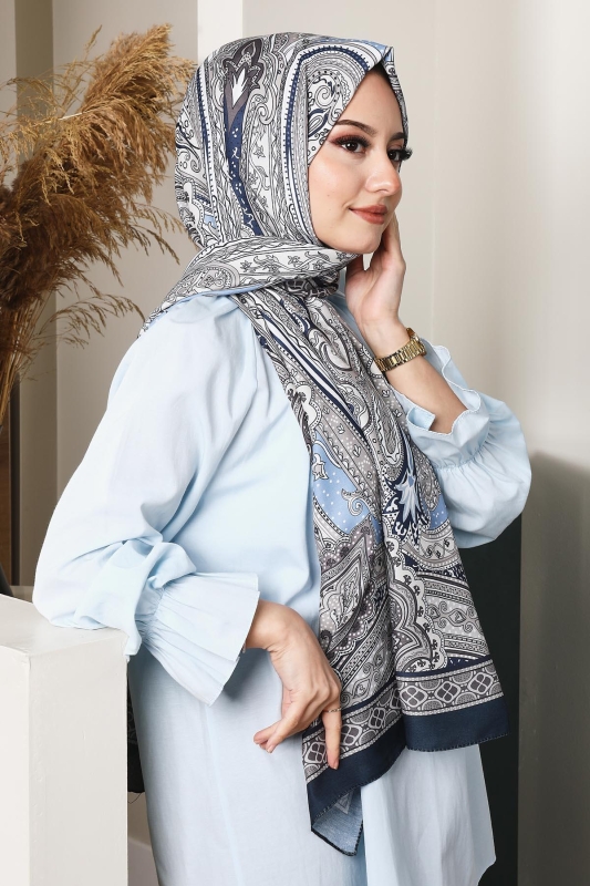Soft Etro Şal Lacivert - 3