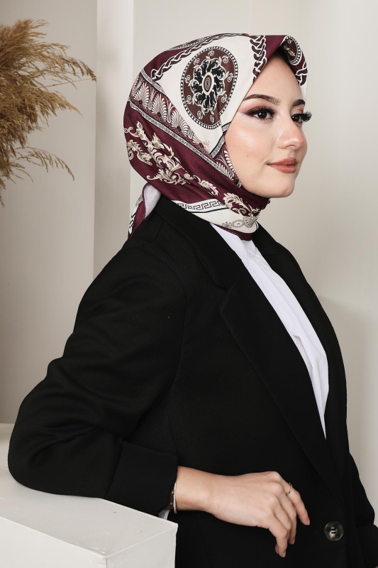 Soft Versa Eşarp Bordo - 5