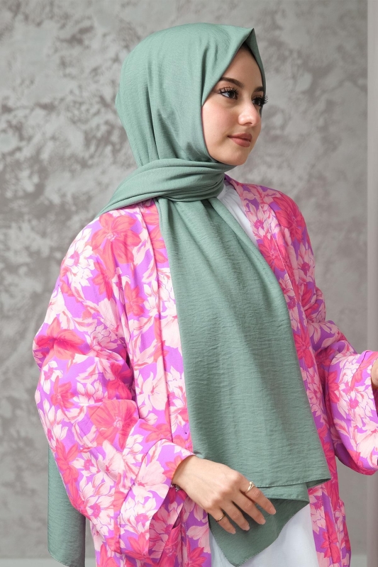 Afvente Pamuk Cazz Şal Çağla Yeşili - 3