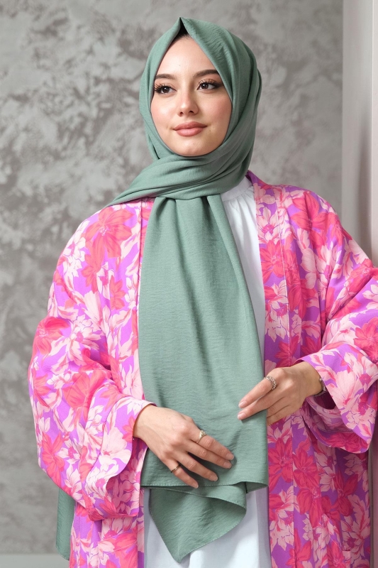 Afvente Pamuk Cazz Şal Çağla Yeşili - Afvente