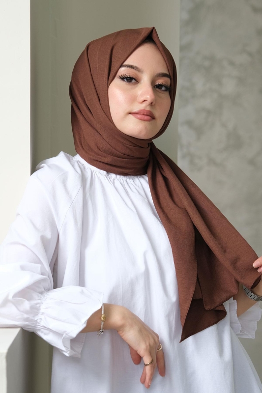 Afvente Pamuk Cazz Şal Çikolata - Afvente