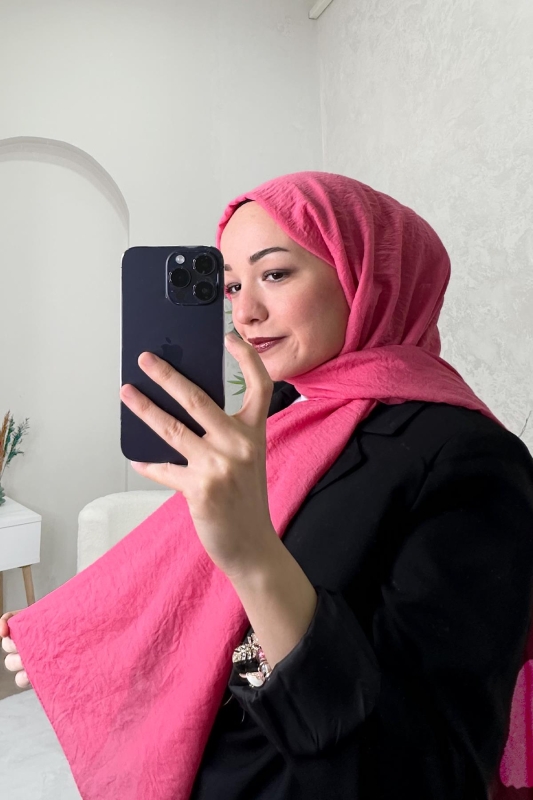 GülPembe Kraş Pamuk Şal - Afvente