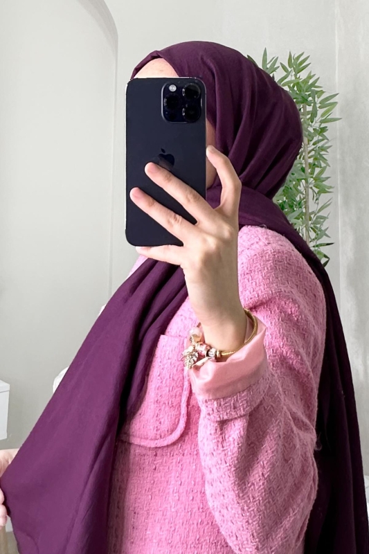 Mor Kraş Pamuk Şal - Afvente